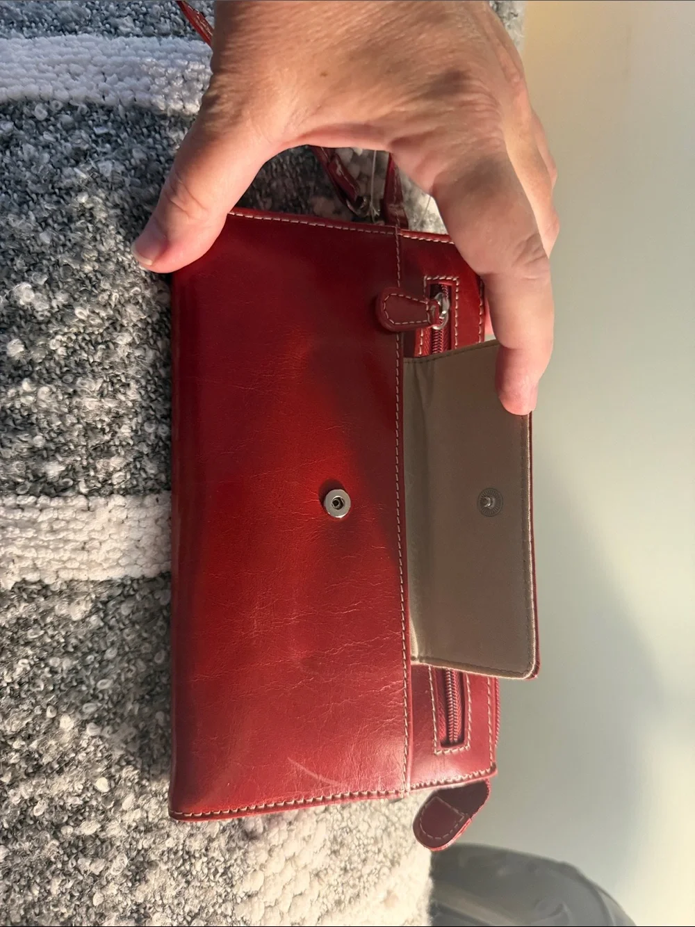 Giani Bernini Red Leather Wristlet Clutch
